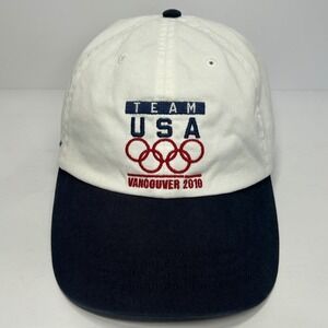 Polo Ralph Lauren Team USA Vancouver 2010 Olympics Hat White Navy Blue Strapback